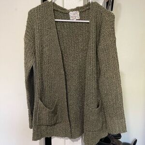 Pink Republic Textured Olive Cardigan